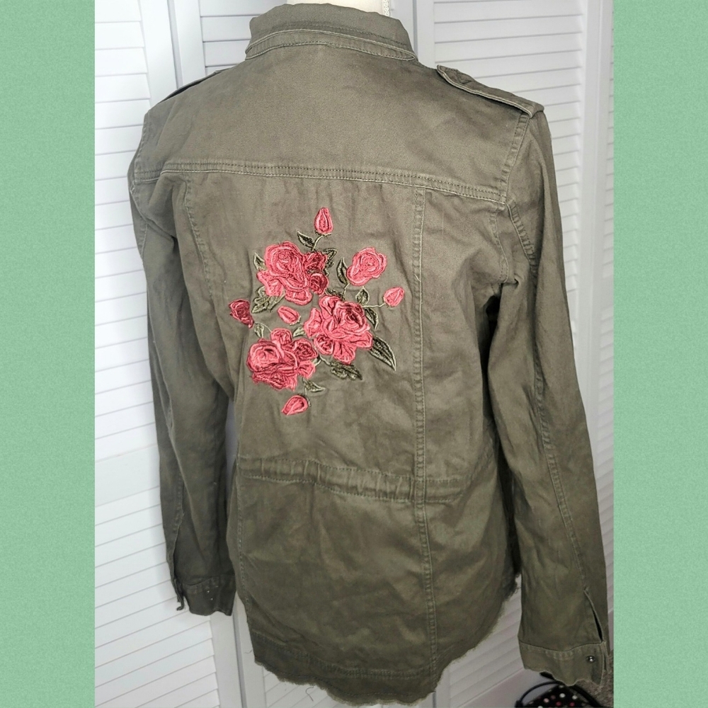 Ashley by 26 International Downtown Collection Olive Utility Jacket size Small